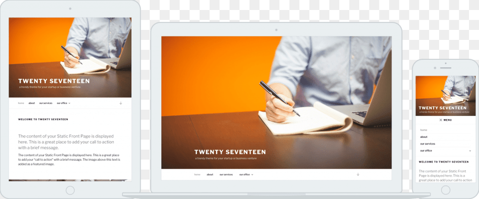 To Ship With New Twenty Seventeen Default Theme Wordpress Wordpress 47 Twenty Seventeen, Advertisement, Adult, Poster, Person Free Png Download