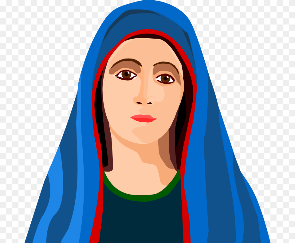 To Use Public Domain Christian Clip Art Virgin Mary Clipart, Head, Portrait, Clothing, Face Png Image