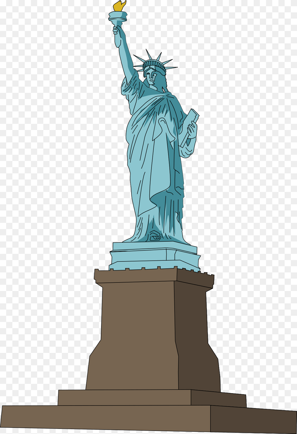 To Use Public Domain Monuments Clip Art Statue Of Liberty, Person, Sculpture, Landmark, Statue Of Liberty Png Image