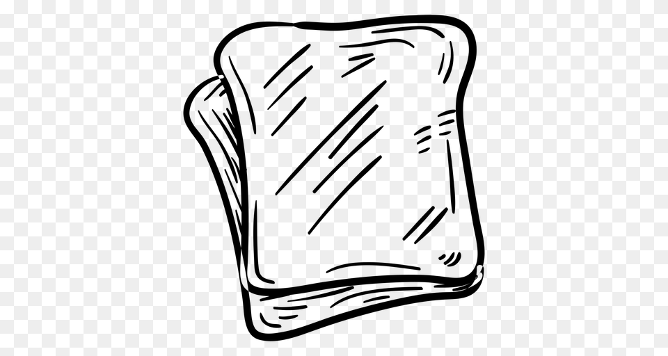 Toast Hand Drawn, Gray Free Png