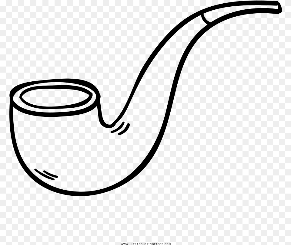 Tobacco Pipe Coloring, Gray Png
