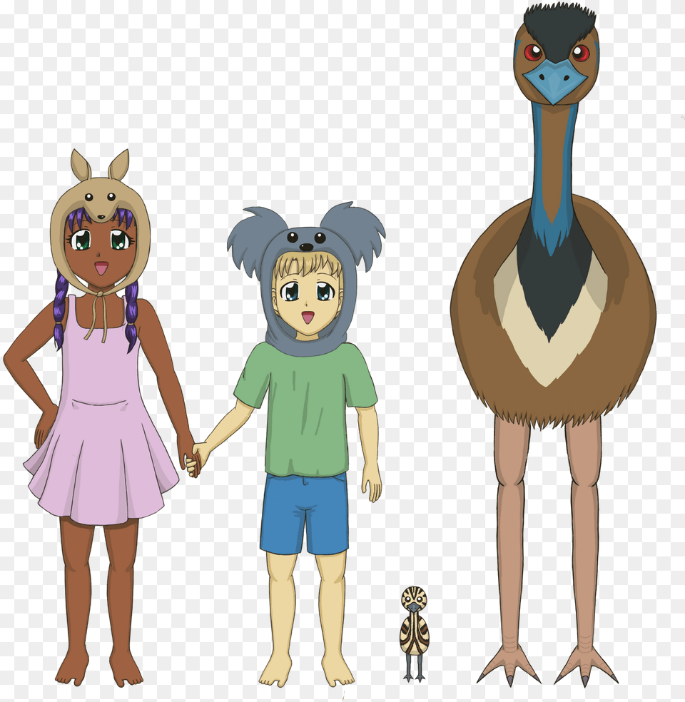 Today I Made The Broken Up Emu Chick In Photoshop And Anime Emu, Girl, Child, Person, Female Free Transparent Png