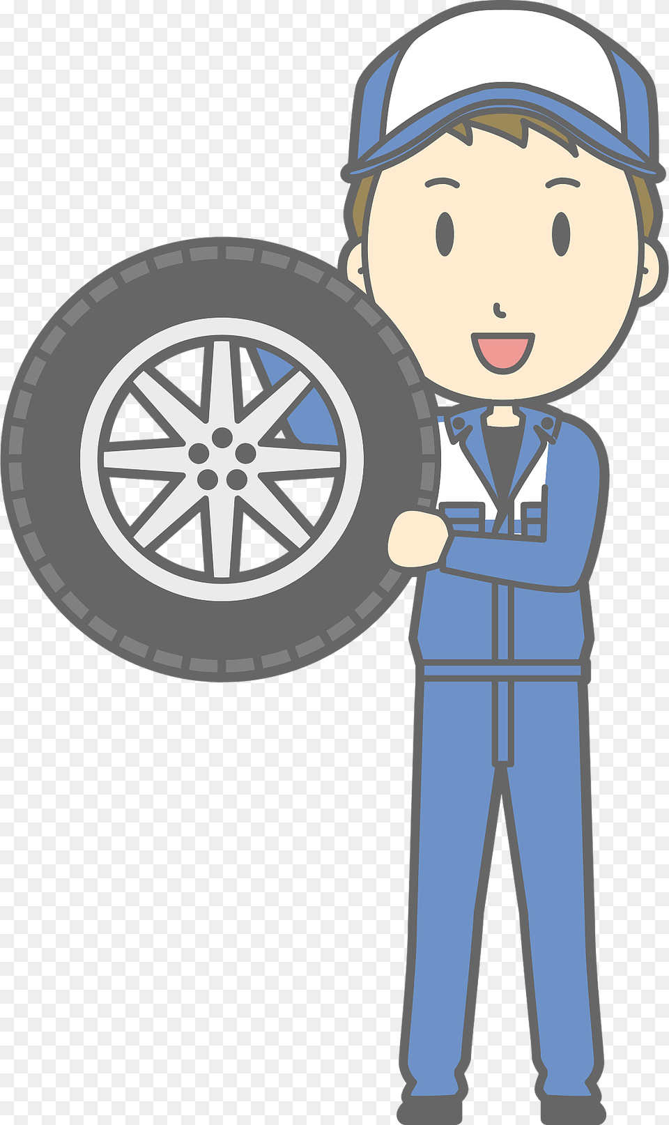 Todd Mechanic Man Is Holding A Tire Clipart, Alloy Wheel, Vehicle, Transportation, Spoke Free Png
