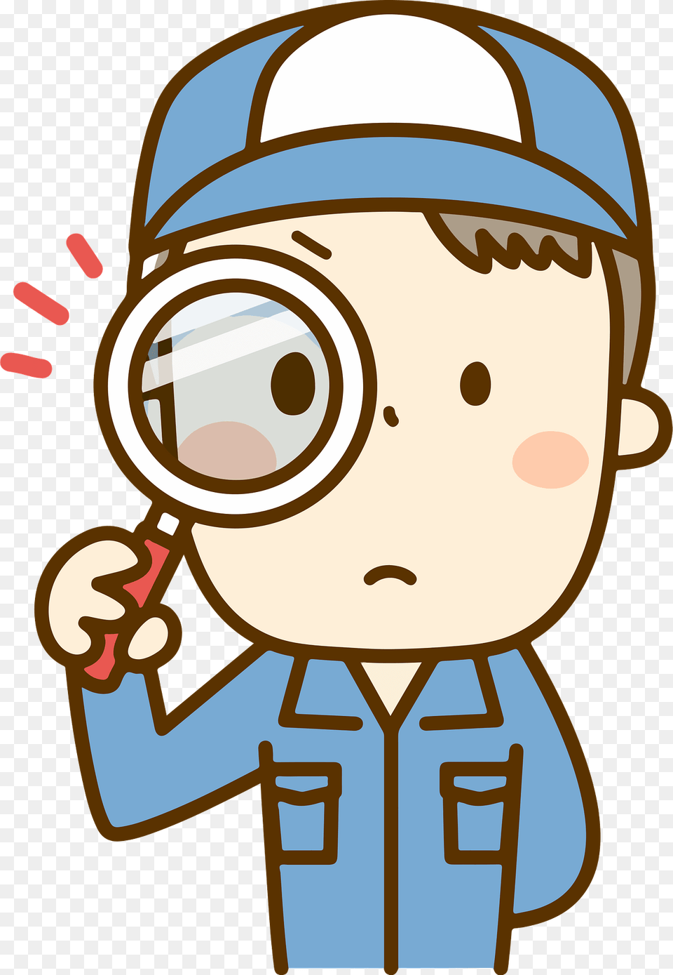 Todd Mechanic Man Is Using A Magnifying Glass Clipart, Photography, Baby, Person Png
