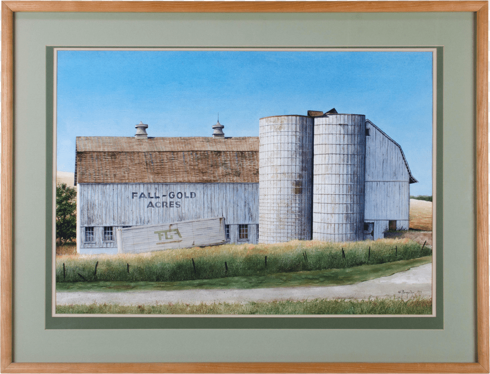 Todd Persche Fall Gold Acres Watercolor Painting Picture Frame Free Png