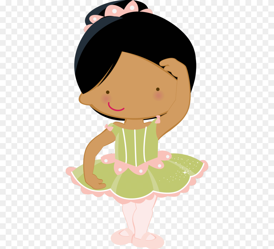 Toddler Clipart Nanny Ballet Green Tutu Cartoon, People, Person, Cream, Dessert Png Image