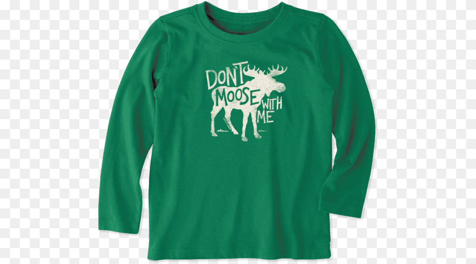 Toddler Don39t Moose With Me Long Sleeve Crusher Tee Sweatshirt, Clothing, Long Sleeve, T-shirt, Knitwear Png