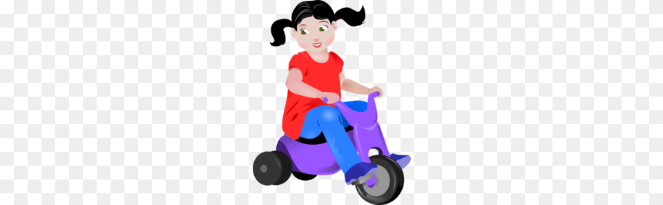 Toddler On Trike Clip Art, Baby, Person, Transportation, Tricycle Png Image