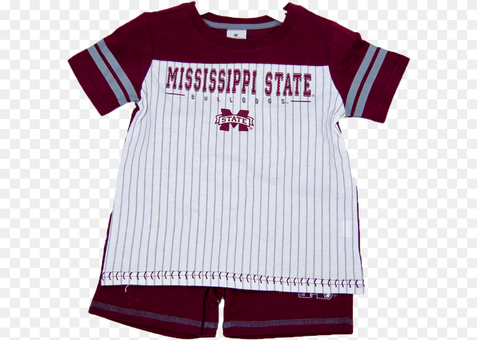 Toddler Striped Mississippi State Baseball Tee And Girl, Clothing, Shirt, T-shirt, Blouse Free Png Download