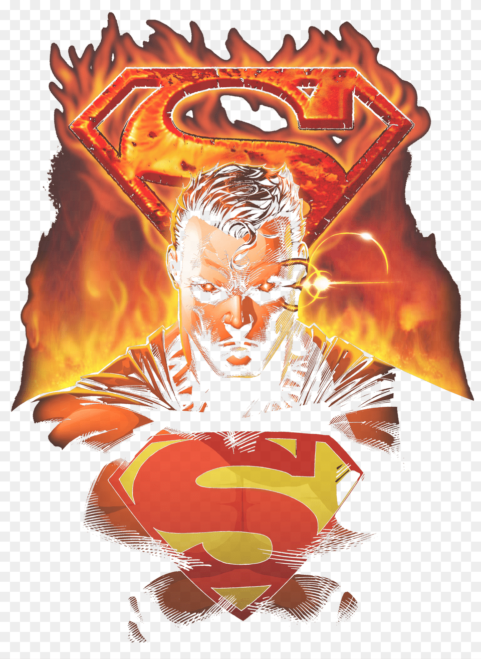 Toddler Superman Man On Fire, Face, Head, Person, Adult Free Png Download