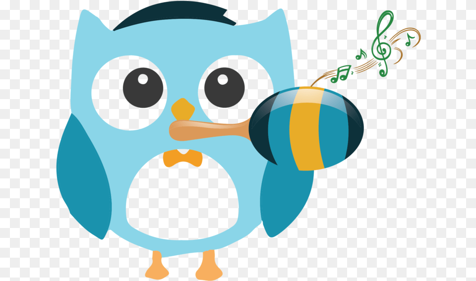 Toddlers Owl With Maraca Cartoon, Animal, Bear, Mammal, Wildlife Png Image