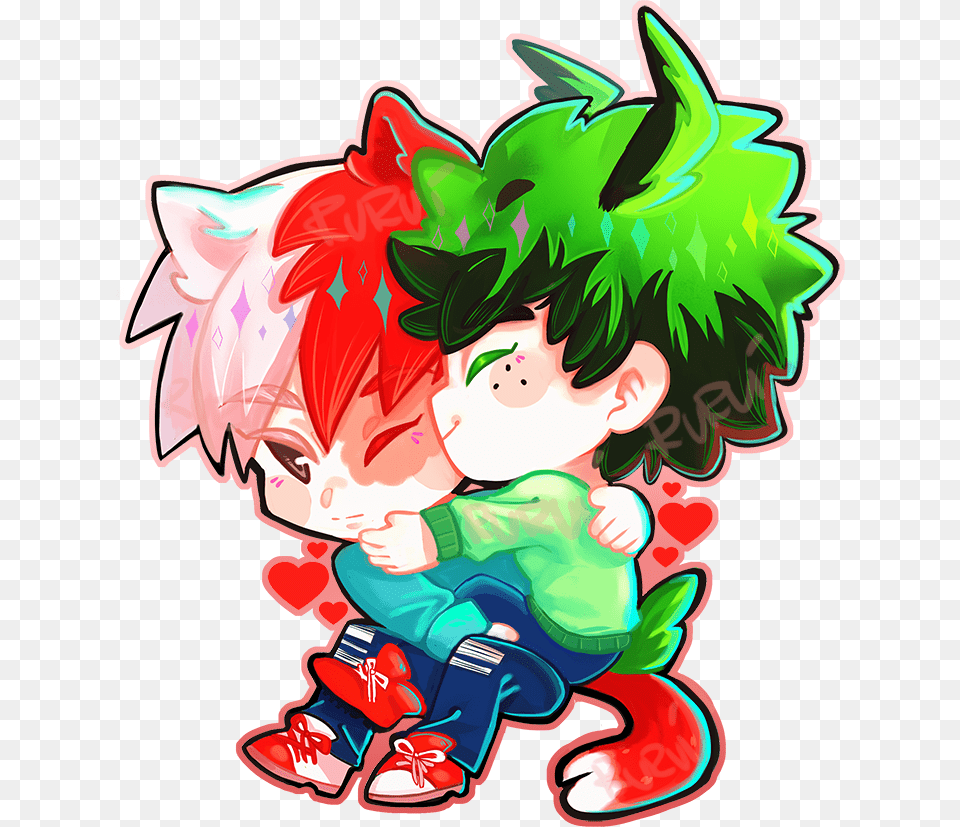 Todoroki And Midoriya Deku Tododeku Charm Keychain Ruruis Shop, Art, Graphics, Publication, Book Free Png Download