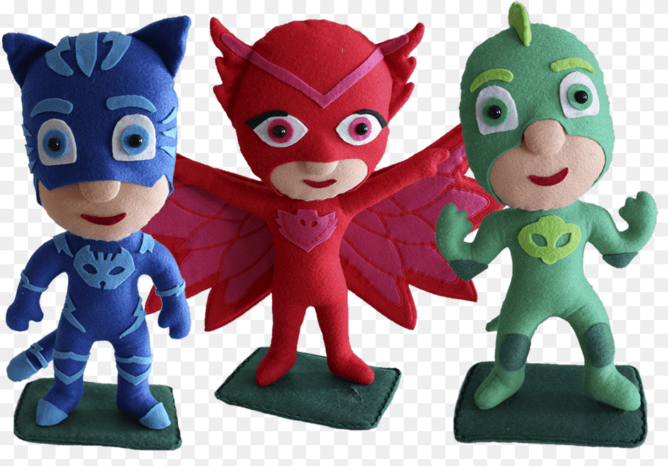 Todos Os Personagens Dos Pj Masks, Plush, Toy, Face, Head Png Image