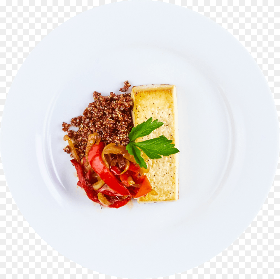 Tofu With Red Bell Pepper Yellow Onion Red Quinoa, Food, Food Presentation, Plate Free Png Download