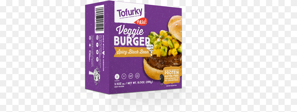 Tofurky Veggie Burger Spicy Black Bean Package Tofurky Burger, Food, Business Card, Paper, Text Png