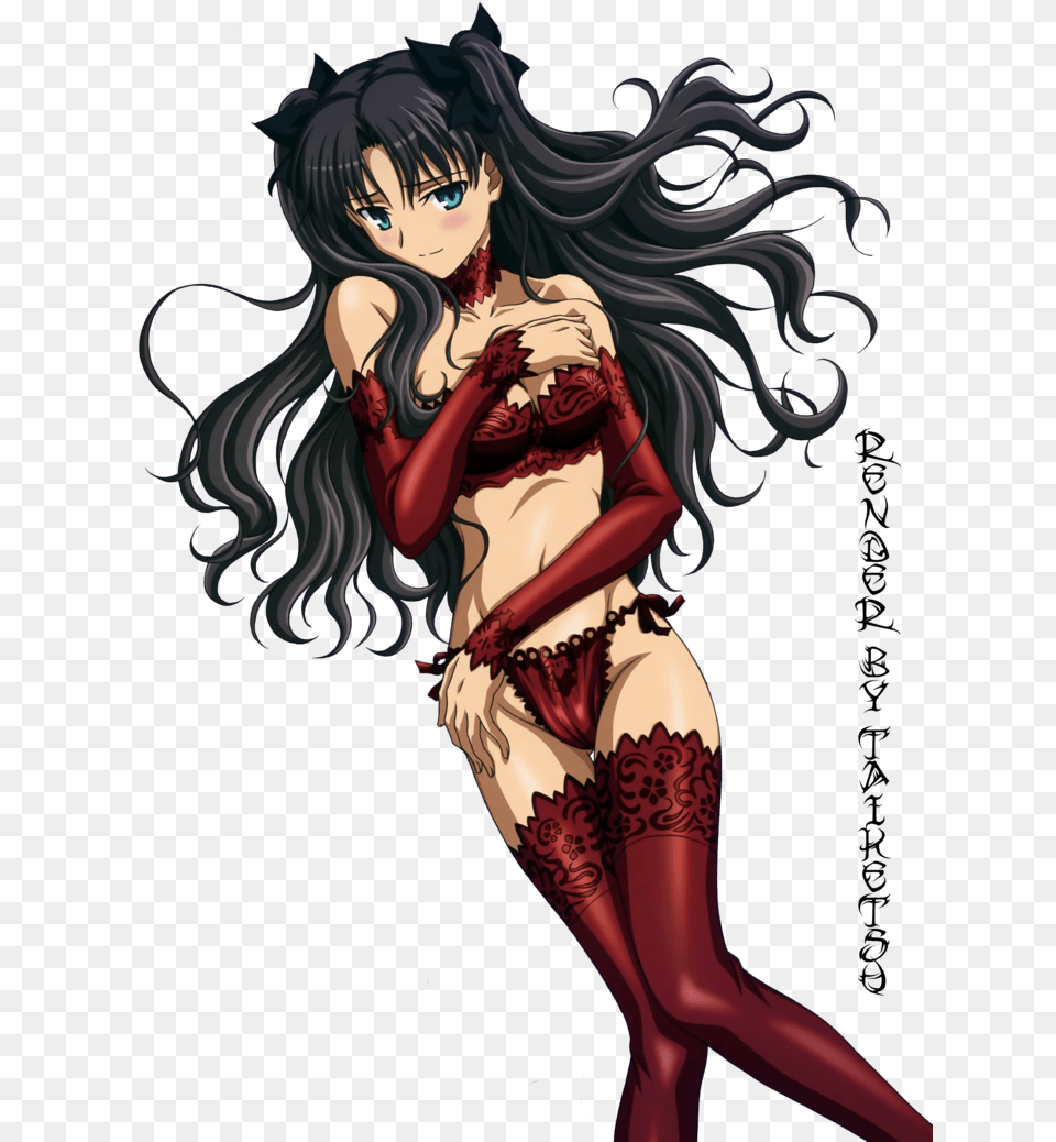 Tohsaka Rin By Zaydo D5lvxf6 Rin Tohsaka In Her Underwear, Adult, Book, Comics, Female Png Image