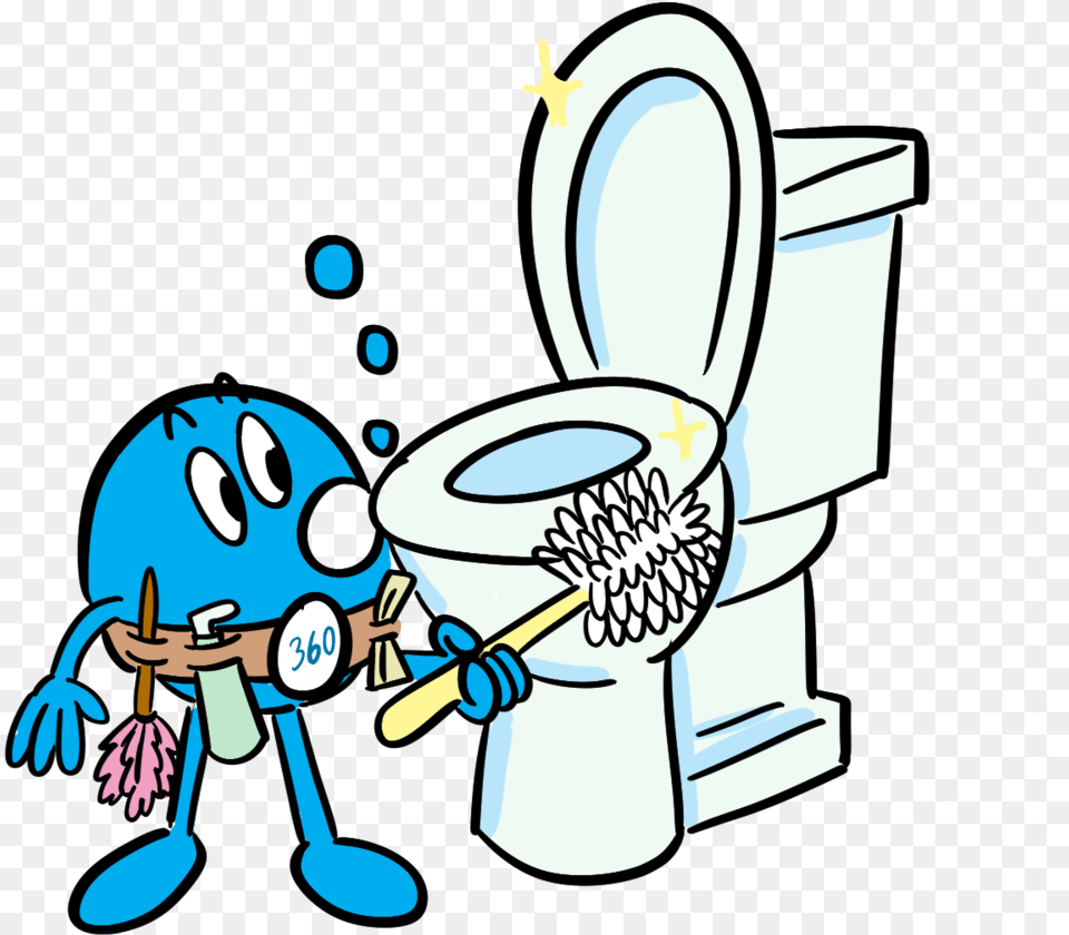 Toilet Clean The Toilet Cartoon, Cleaning, Indoors, Person, Bathroom Free Transparent Png