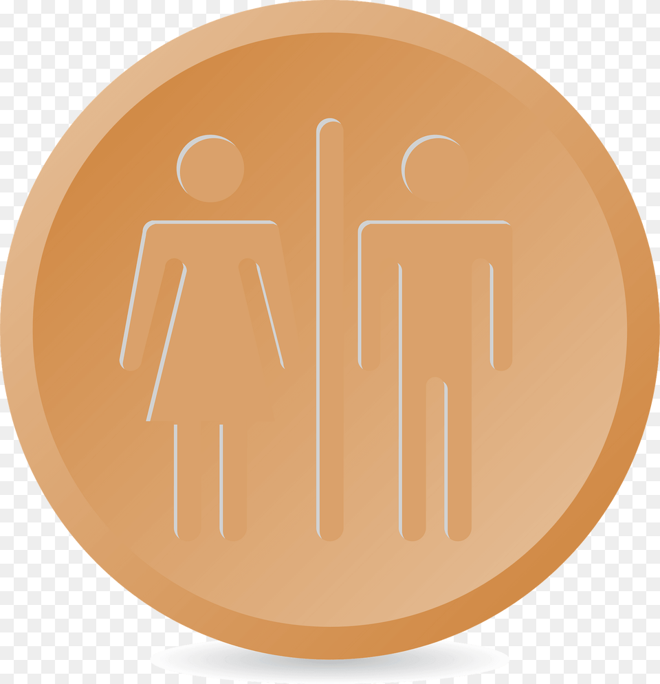 Toilet Sign Clipart, Coin, Money, Disk, Bronze Free Png