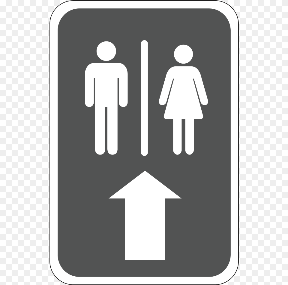 Toilet Signage Arrow Down, Sign, Symbol, Road Sign Free Png Download