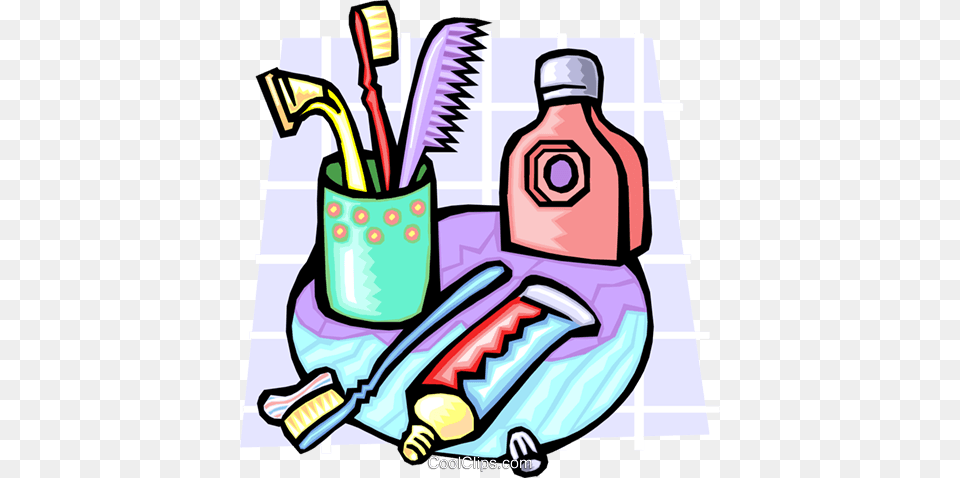 Toiletries Royalty Vector Clip Art Illustration, Tool, Brush, Device, Person Free Png