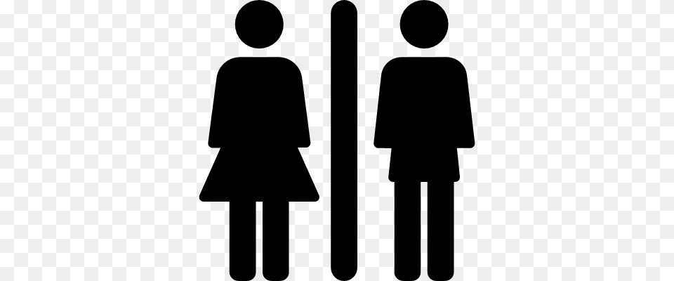 Toilets Sign With Woman And Man Vector Icono Hombre Mujer, Gray Free Transparent Png