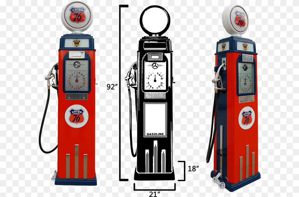 Tokheim 36b Clock Face Pump Orange Amp Blue Gas Pump, Gas Pump, Machine Free Png