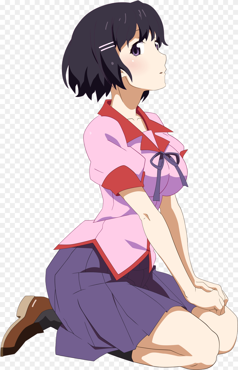 Tokoh Anime Berambut Pendek Yang Paling Dicintai Hanekawa Tsubasa Short Hair, Book, Comics, Publication, Adult Free Transparent Png