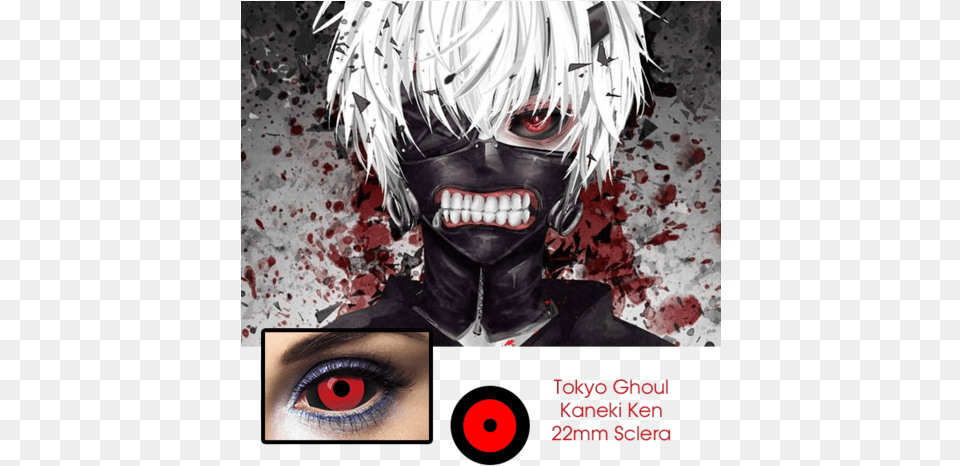 Tokyo Ghoul 22mm Sclera Tokyo Ghoul Japanese Anime Art 32x24 Poster Decor, Book, Comics, Publication, Person Free Png Download