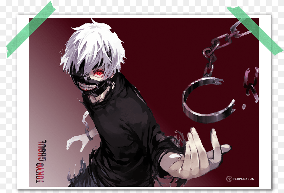 Tokyo Ghoul Kaneki Poster Most Badass Anime Characters, Book, Comics, Publication, Adult Free Png