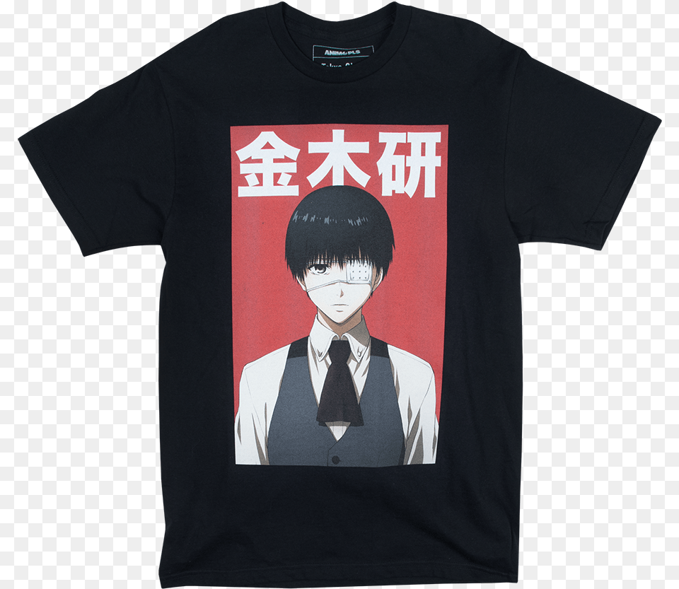 Tokyo Ghoul Ken Kaneki Black Tee T Shirt, T-shirt, Clothing, Person, Man Png