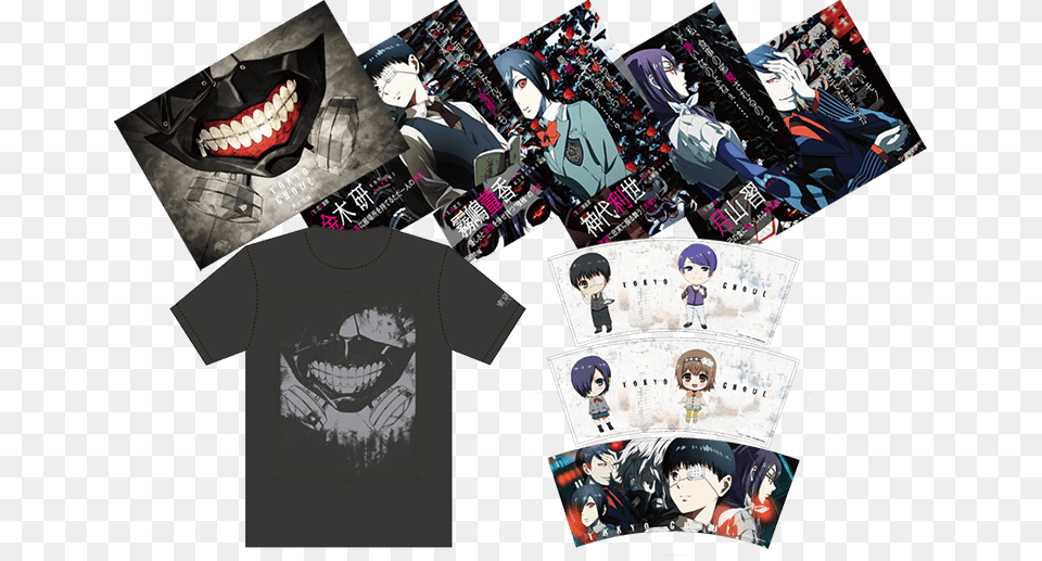 Tokyo Ghoul Mechandise, T-shirt, Clothing, Publication, Book Free Png