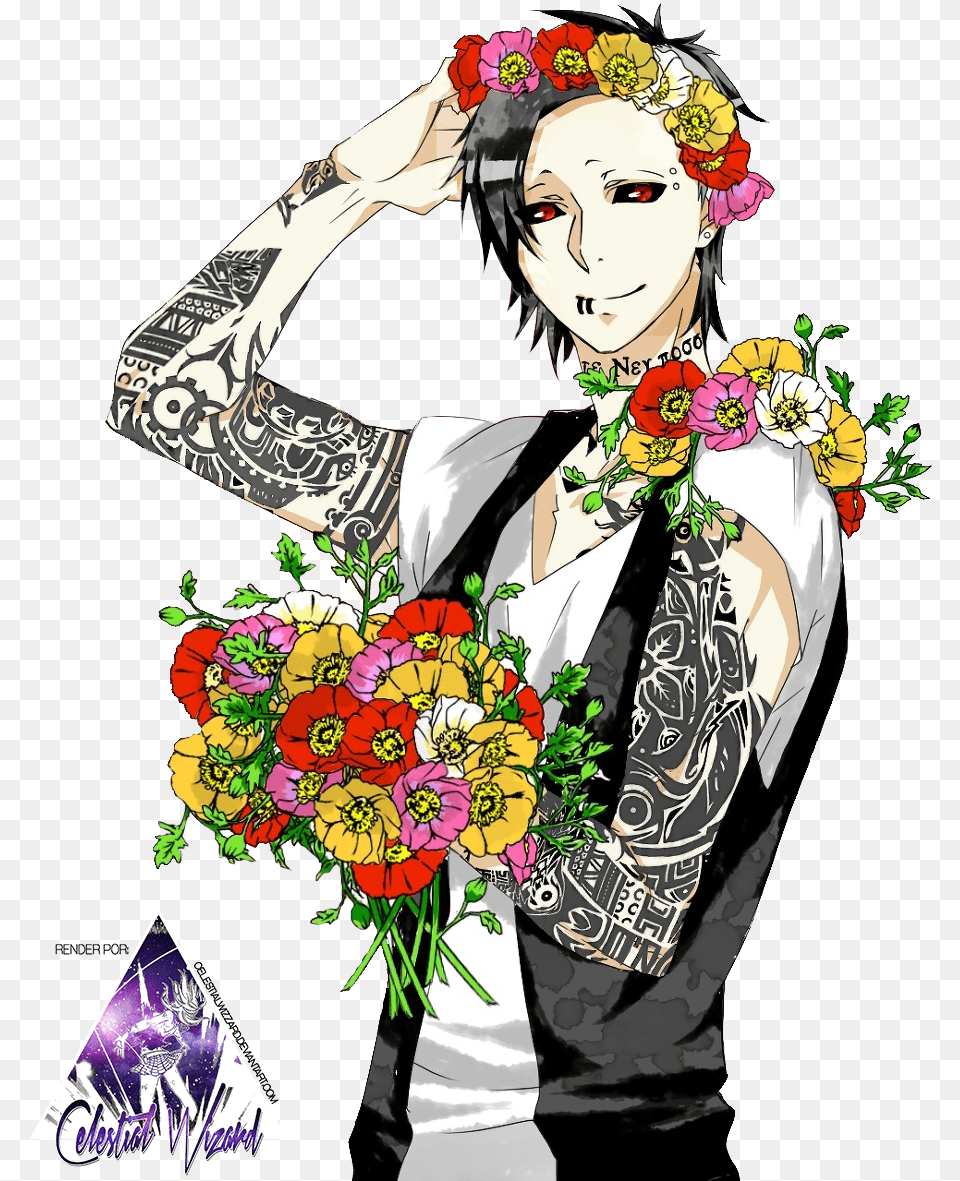Tokyo Ghoul Renders Favourites By Rebeccacolor Tokyo Ghoul Uta Render, Flower Bouquet, Flower, Floral Design, Graphics Free Png Download