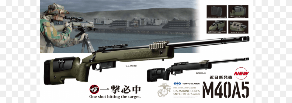 Tokyo Marui M40a5 Bolt Action Sniper Rifle Tokyo Marui, Firearm, Gun, Weapon, Adult Free Transparent Png