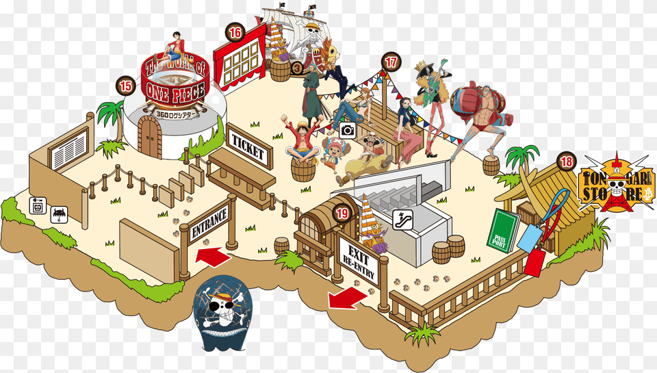 Tokyo One Piece Tower Map, Person, Outdoors, Play Area, Bulldozer Free Png Download