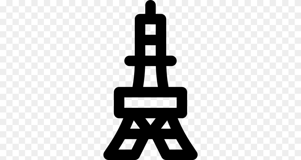 Tokyo Tower Icon, Gray Free Transparent Png