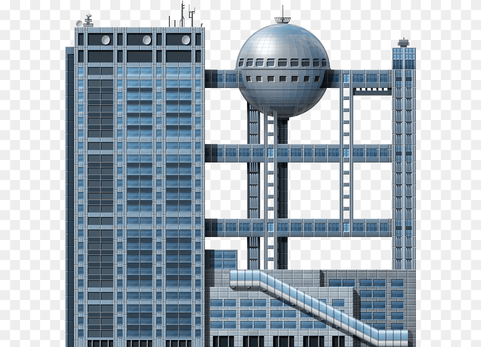 Tokyo Tv Building Fuji Tv Headquarter, Architecture, Office Building, Urban, High Rise Free Transparent Png