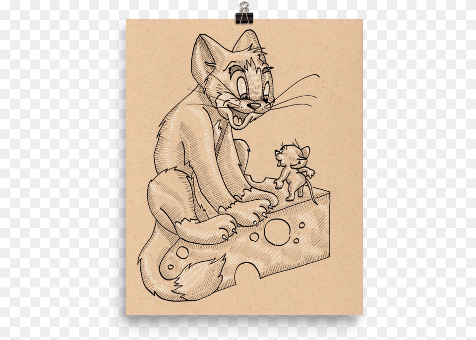 Tom And Jerry Art Print Sitting, Drawing, Baby, Person, Animal Png Image