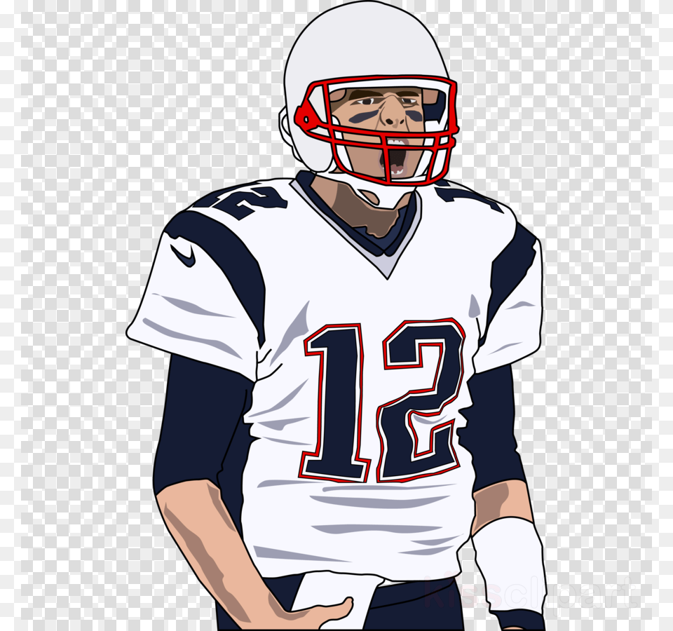 Tom Brady Clipart Super Bowl Li Face Mask New England Tom Brady Clipart, Helmet, Shirt, Clothing, Playing American Football Png Image