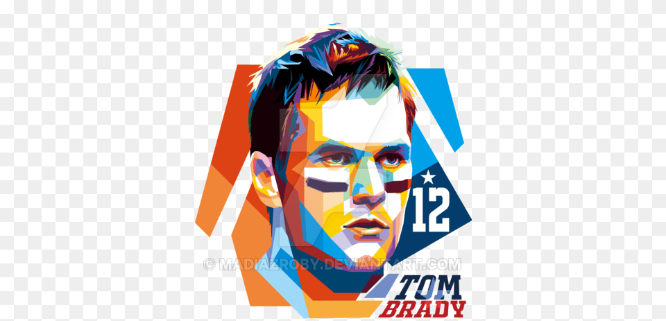 Tom Brady Portrait, Advertisement, Art, Poster, Graphics Png