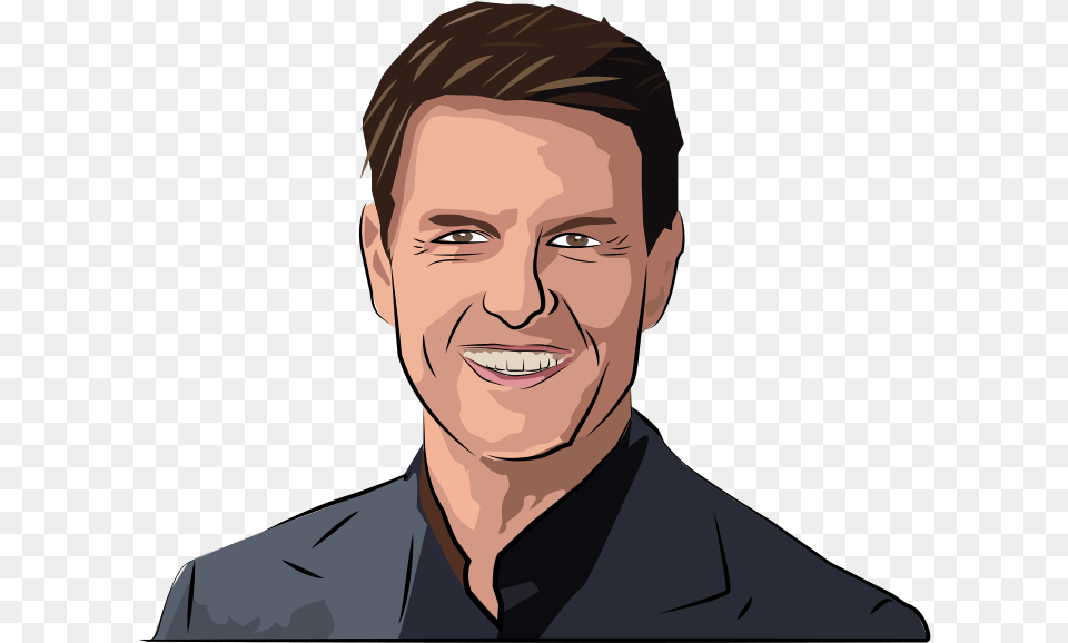 Tom Cruise Cartoon, Adult, Smile, Portrait, Photography Free Png Download