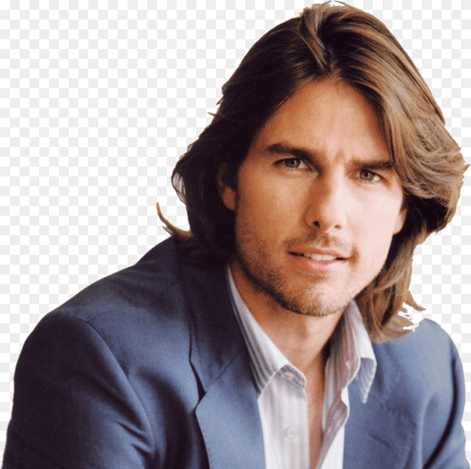 Tom Cruise Close Up Long Hair Hollywood Actors, Adult, Smile, Portrait, Photography Png Image