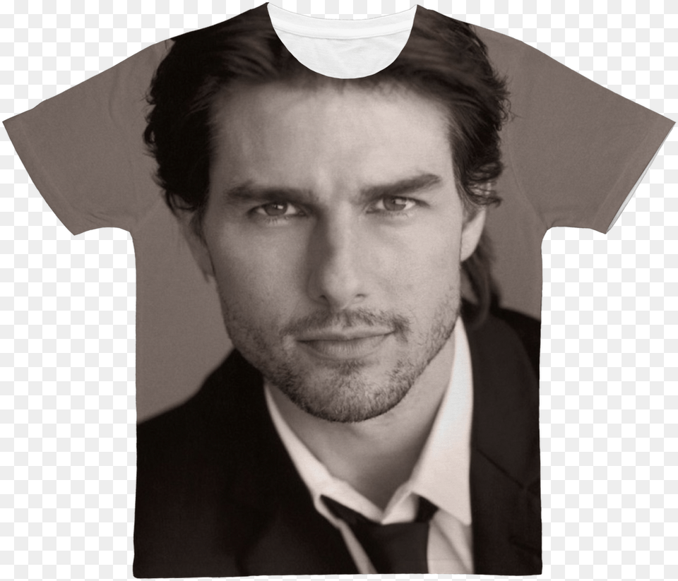 Tom Cruise In Black And White Classic Sublimation Zac Efron Vs Tom Cruise, Accessories, T-shirt, Person, People Free Transparent Png