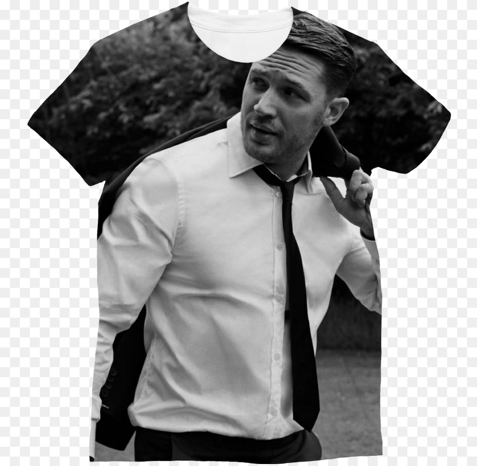 Tom Hardy Classic Sublimation Women S T Shirtclass Tom Hardy Black And White, Accessories, Sleeve, Shirt, Tie Free Transparent Png