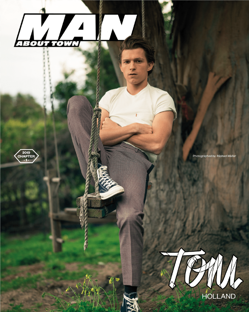 Tom Holland Covers Man About Town Man About Town Tom Holland, Boy, Teen, Person, Male Free Png