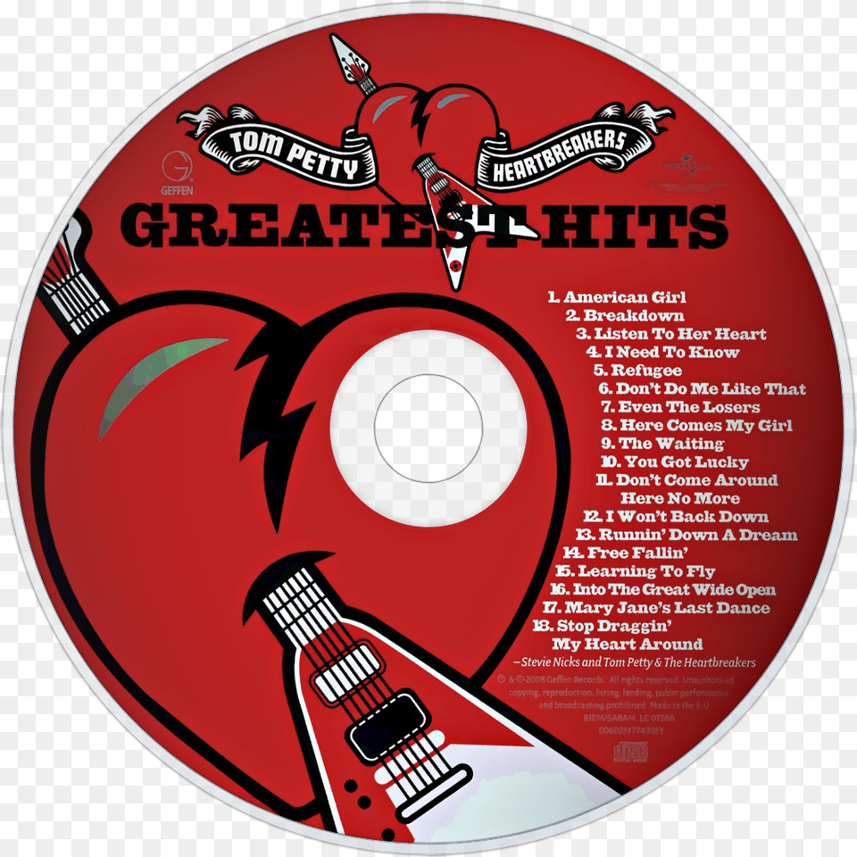Tom Petty And The Heartbreakers Greatest Hits Cd, Disk, Dvd Free Png