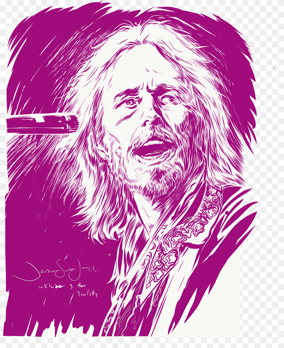 Tom Petty Illustration, Adult, Art, Person, Man Png