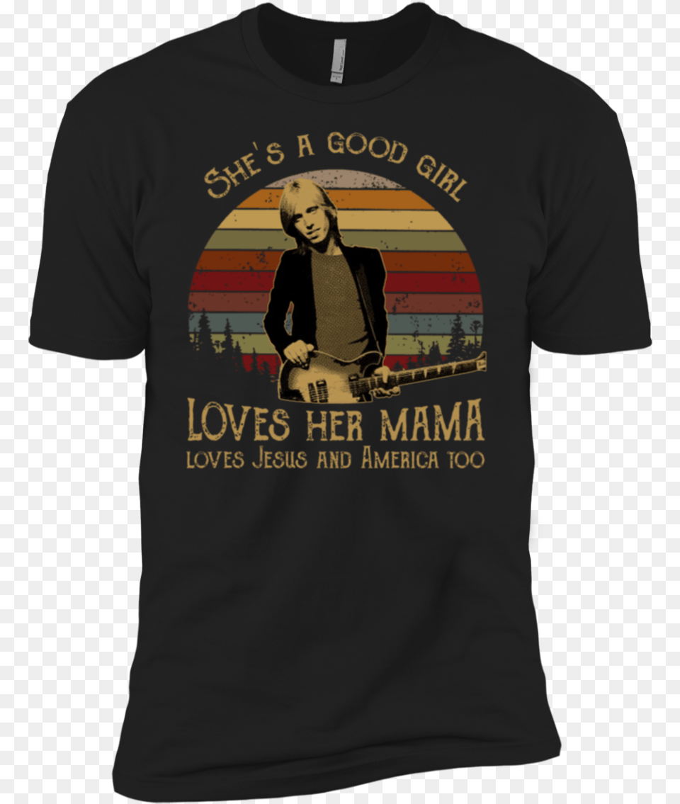 Tom Petty She39s A Good Girl Loves Her Mama T Shirt, Clothing, T-shirt, Adult, Person Png