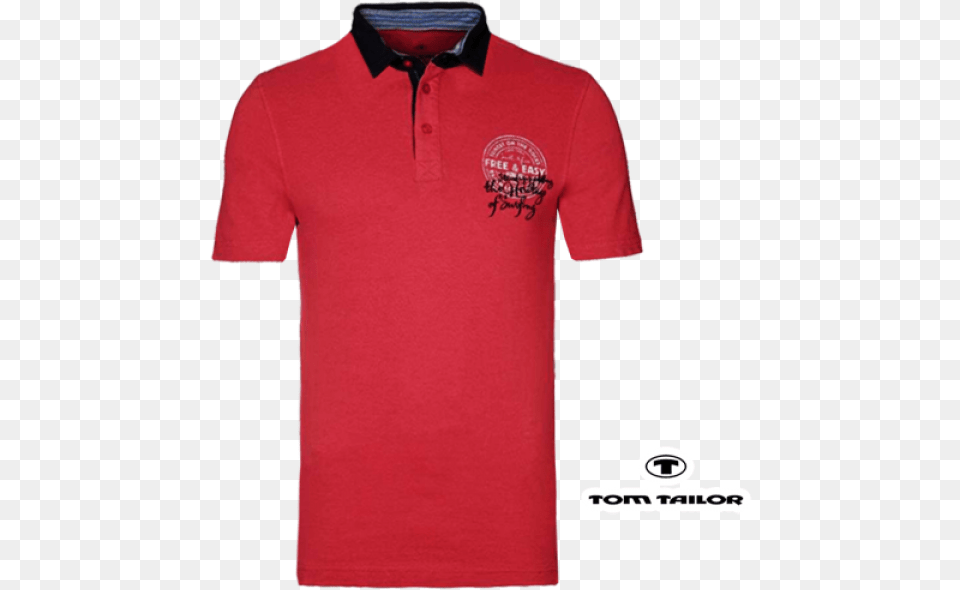 Tom Tailor Red Polo Tshirt With Logo Print Amp Black Polo Shirt, Clothing, T-shirt Png