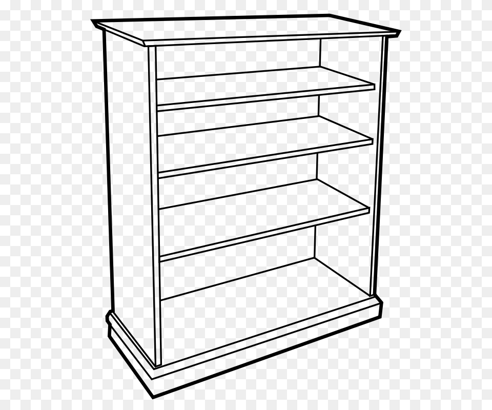 Tom Wooden Bookcase, Gray Png