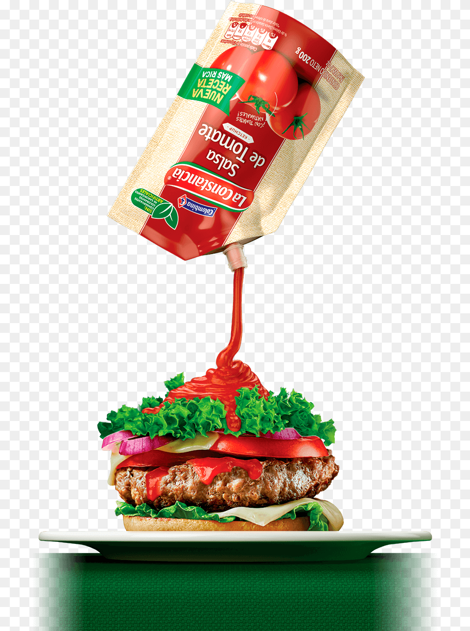 Tomate Constancia Salsa De Tomate, Burger, Food, Ketchup, Food Presentation Png Image